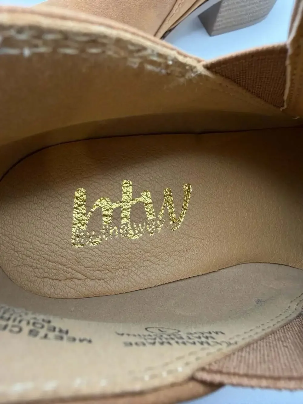 By The Way (btw) Tan Faux Suede Ankle Booties with Side Cutouts and Back Zipper